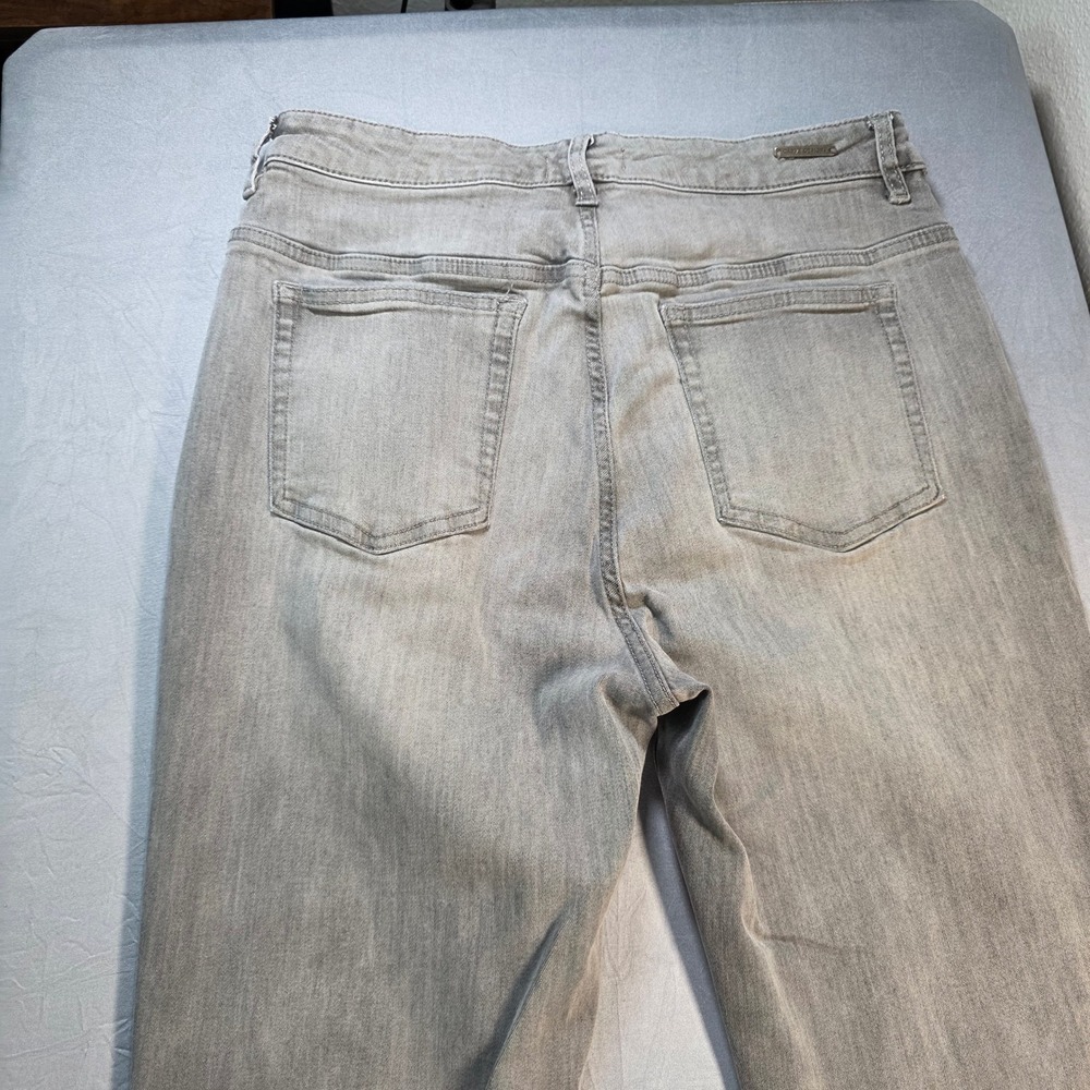Carve Designs Gray Organic Cotton Straight Leg Raw Hem Jeans Womens Size 12 - Picture 12 of 12